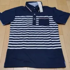 半袖ポロシャツ Sサイズ　 紺ボーダー