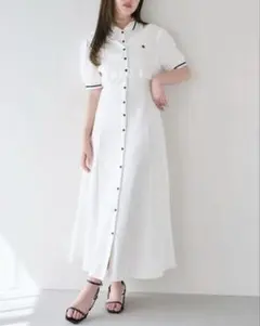 POLO dazzlin レイヤードポロワンピース ホワイト M