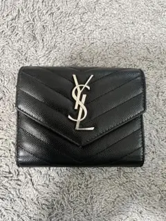 SAINT LAURENT 三つ折り財布 ブラック　ロゴシルバー【本日限定価格】のサムネイル
