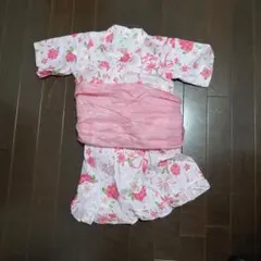 キッズ 浴衣 セパレートタイプ 100cm ピンク 花柄