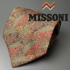 【ほぼ未使用】ミッソーニ　missoni ジャカード　シルクニットネクタイのサムネイル