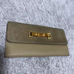 GUCCI グッチ バンブー レザー 長財布 ベージュ ヴィンテージのサムネイル