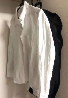 H&M リネンブレンドシャツ ホワイト Sサイズのサムネイル