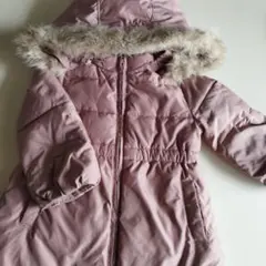 値引きOK　キッズ　babyGap トドラー用 薄ピンク 中綿コート ファー付