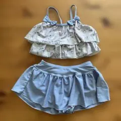 アプレレクール 水着 水色 フリル セパレート 100cm