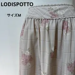 LODISPOTTO 花柄チェックスカート ピンク レースサイズM【691】のサムネイル