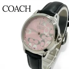 美品 COACHコーチ レディース腕時計スターダスト 桜ピンク 箱付 電池