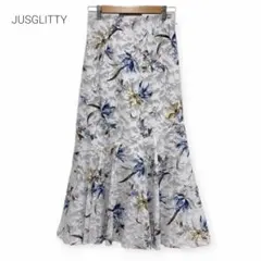 JUSGLITTY カット ジャガード フラワー プリント スカート 2のサムネイル