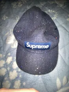 Supreme ネイビー スパンコールキャップ