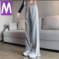 スウェットパンツ ウエストゴム グレー 美脚 ダンス カジュアル スポーツ