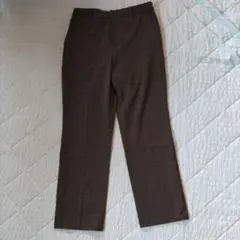 ブラウン チェック柄 ストレートパンツ