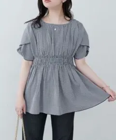 Naturalcouture〈osono〉ねじり袖ペプラムチュニックのサムネイル