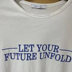 ZARA ホワイト Tシャツ ロゴTシャツ　レディース