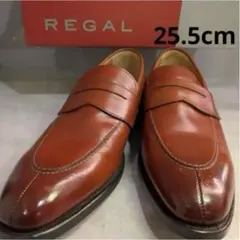 箱付 REGAL Uチップローファー ブラウン 25.5cm レザーソール