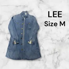 リー デニムロングコート ワーク風ステッチ（M）ユーズドブルー 春秋アウター
