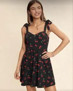 チェリー プリント キャミ ワンピース