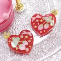 ♡Doki×2 Strawberry Heartヘアクリップ♡ハンドメイド