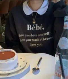 Bebe刺繍カラーロゴスウェット/トレーナー　裏起毛