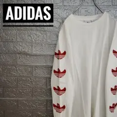 アディダスadidasマークゴンザレス古着美品長袖ロングTシャツ白