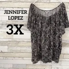 JENNIFER LOPEZ 【3X】 レース柄 半袖チュニック ゆったり