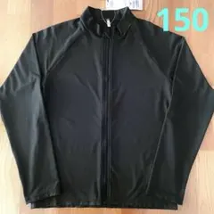 ラッシュガード 150 長袖 前あき 女子 男子 小学生スクール水着 黒ネイビー