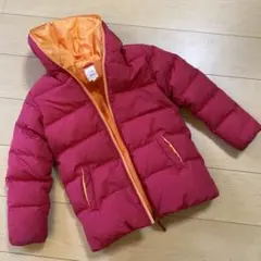 orange hakka フード付きダウン90%コート 130 赤