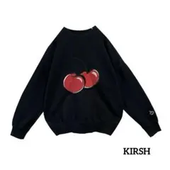 KIRSHキルシースウェットトレーナービッグさくらんぼ刺繍プルオーバー韓国古着