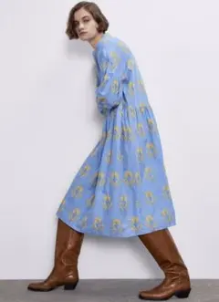 zaraロングワンピース長袖