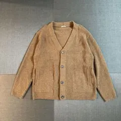 GU ジーユー　ブラッシュドヤーンカーディガン　モヘア風　Vネック ブラウン古着