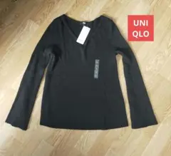 【新品】UNIQLO メリノブレンド Vネックセーター 長袖 ブラック L