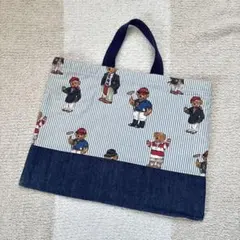 ラルフローレン　ハンドメイド　絵本バッグ　幼稚園バッグ　手提げ