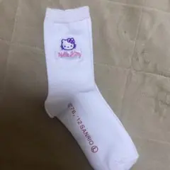 ハローキティ 刺繍 ホワイトソックス