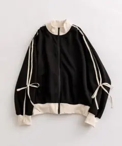 【OLIVE des OLIVE】袖リボントラックジャケット 黒のサムネイル