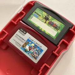 ゲームボーイアドバンス・スーパーマリオブラザーズ.ムシキング2本＆専用ケース