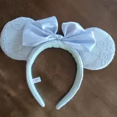 ディズニー ブルーエバーアフターカチューシャ　シンデレラ 水色 レース