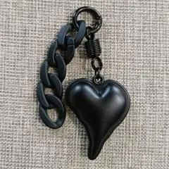 じゃらじゃらキーホルダー チャーム ハート パラコード マットブラック
