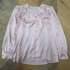 Yves Saint Laurent ピンク 長袖ブラウス M 9号 y78