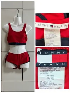 TOMMY HILFIGER セパレート水着 ビキニ S表記 M〜L相当 赤紺のサムネイル