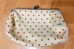 あやの小路 がま口 ポーチ ドット柄 AYANOKOJI 黄色 赤 クリーム色