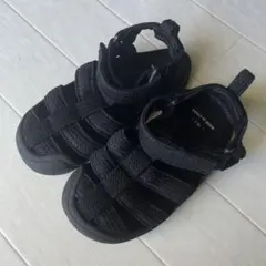 子供 サンダル 16cm 黒 マジックテープ