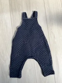 プチバトー　ネイビー 星柄 オーバーオール　サルエル　12m M74cm