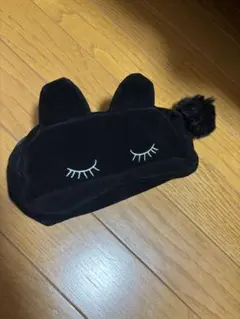 ブラック猫耳付きポーチ