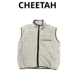 【US古着】 CHEETAH フリースベスト　XL グレー