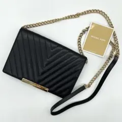【極美品】マイケルコース　ショルダーウォレット　バッグ　キルティング　レザー　黒