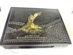 螺鈿細工 文箱 鶴 縁起物 漆器 天然木 漆塗り A４サイズ 大型 らでん 螺鈿細工 文箱 鶴 縁起物 漆器 天然木 漆塗り A4サイズ 大型 らでん