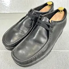 【美品】 クラークスオリジナルズ ワラビーブーツ レザー 25㎝ 黒