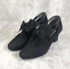 ダイアナ パンプス【23.5】黒 ブラック リボン フォーマル 通勤 上品 人気