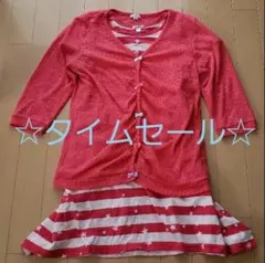 a.v.v 半袖ワンピース＆7分袖カーディガンセット 再値下げ