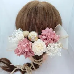 髪飾り【6205】ドライフラワー　結婚式　成人式　卒業式　七五三　前撮　振袖　袴