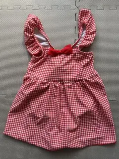 ギンガムチェック（赤）ワンピース水着